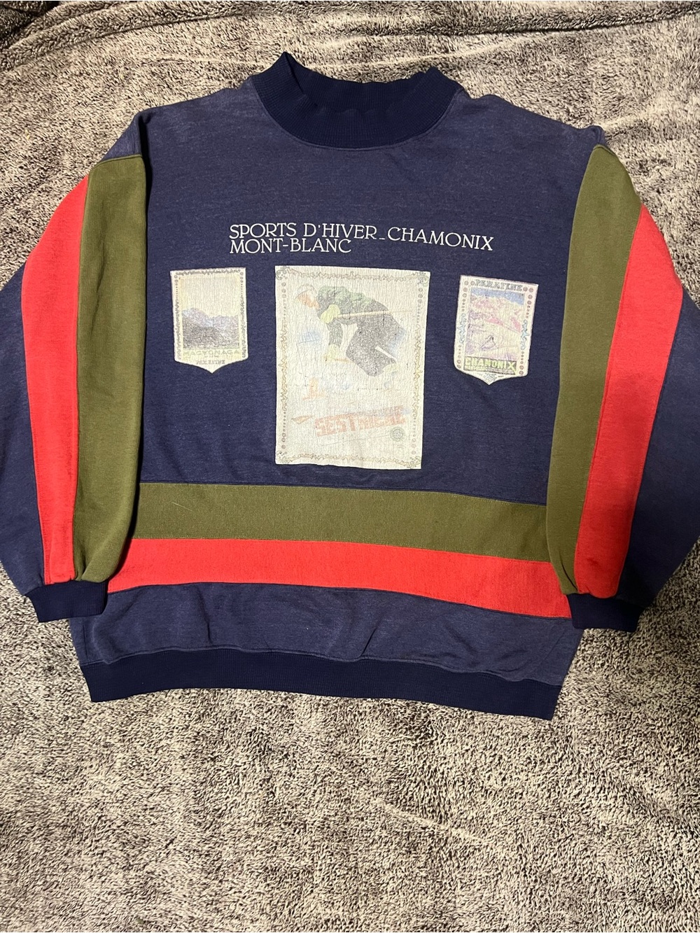 80s parafine Mont Blanc ski crewneck
